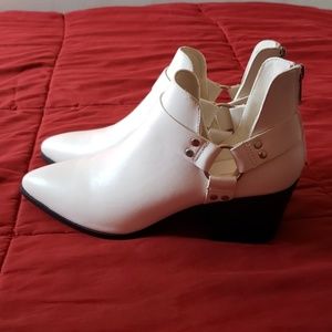 F21 Faux Leather White Booties